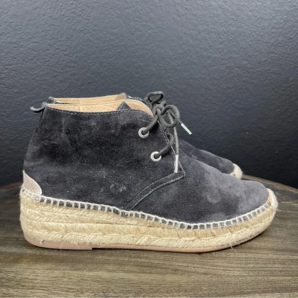 Rag & Bone Geneva Suede Wedge Lace Front Espadrilles Size‎ Women